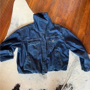 GAP Dark Blue Denim Bomber Jacket